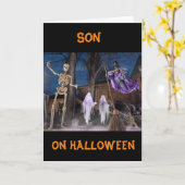 "BOE JE ROT OP" **ZOON** GELUKKIGE HALLOWEEN KAART (Gele Bloem)