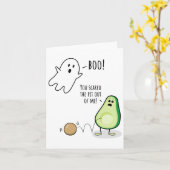 Boe jij bang gemaakt de pit uit mij grappige spook kaart (Gele Bloem)