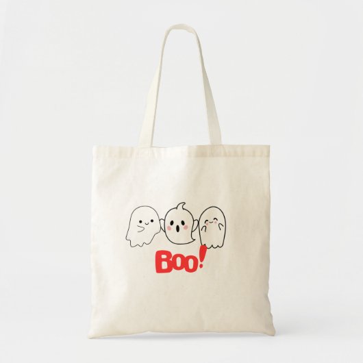 Boe! Leuke & Spooky Halloween Canvas tas (Voorkant)