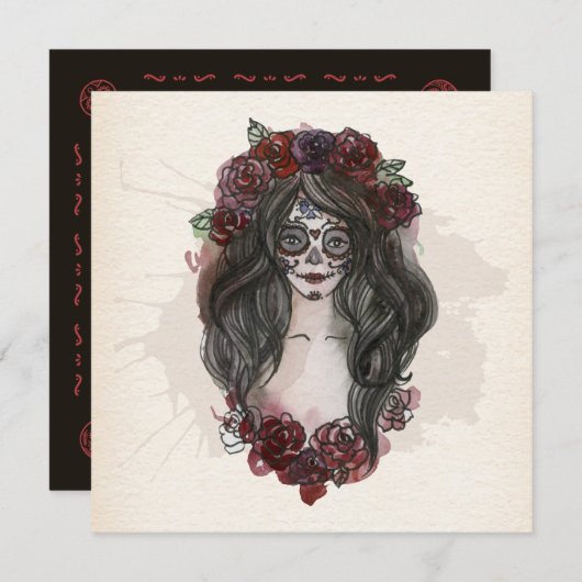 Boe-medelijden Dia de los Muertos Party | Uitnodig Kaart (Voorkant / Achterkant)