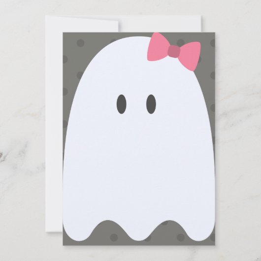 Boe! Meisjes Halloween Verjaardagsfeestuitnodiging Kaart (Achterkant)