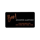 Boe! Modern Halloween adreslabel Etiket (Voorkant)