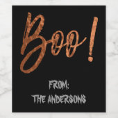 Boe! Modern Halloween Wijnflesje Label Wijn Etiket (Enkel label)