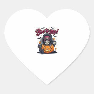 Boe naar Jou Halloween Skelet Pompoen Hart Sticker