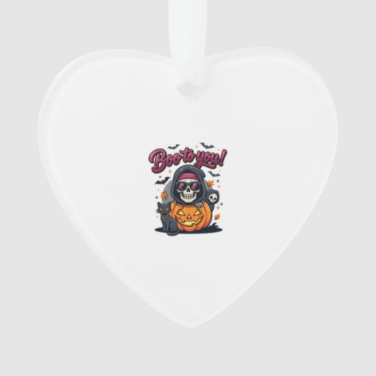 Boe naar Jou Halloween Skelet Pompoen Ornament (voorkant)