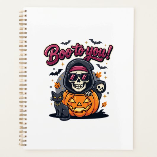 Boe naar Jou Halloween Skelet Pompoen Planner (Voorkant)