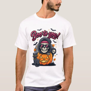 Boe naar Jou Halloween Skelet Pompoen T-shirt