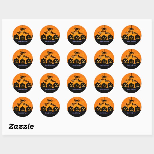 Boe! Oooh! Fijne Halloween Ronde Sticker (Vel)