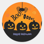 Boe! Oooh! Fijne Halloween Ronde Sticker (Voorkant)