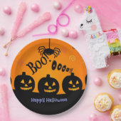 Boe! Ooooh! Fijne Halloween! Papieren Bordje (Feest)