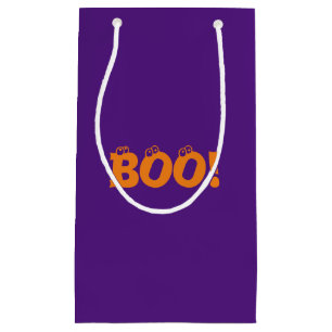 Boe! paarse oranje oogbollen typografie Halloween Klein Cadeauzakje