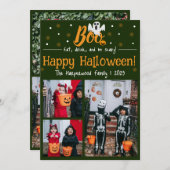 Boe pompoen jack-o-lantern Halloween fotocollage Feestdagenkaart (Voorkant / Achterkant)