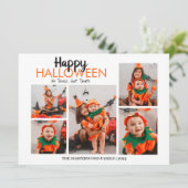 Boe pompoen jack-o-lantern Halloween fotocollage Feestdagenkaart (Staand voorkant)