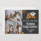 Boe pompoen jack-o-lantern Halloween fotocollage Feestdagenkaart (Voorkant)