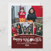 Boe pompoen jack-o-lantern Halloween fotocollage Feestdagenkaart (Voorkant)