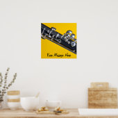 Boe poster op gele achtergrond (Keuken)