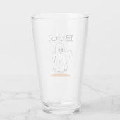 Boe! Schattig spookbeeld Funny Halloween pintglas Glas (Achterkant)
