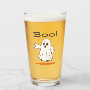 Boe! Schattig spookbeeld Funny Halloween pintglas Glas