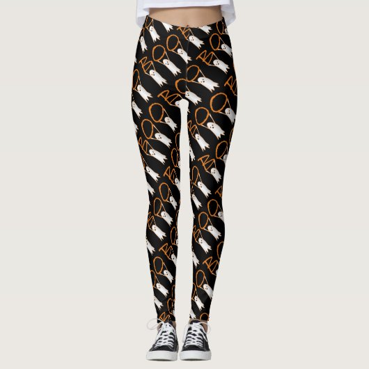 Boe! Schattige, kleine geesten Halloween Leggings (Voorkant)