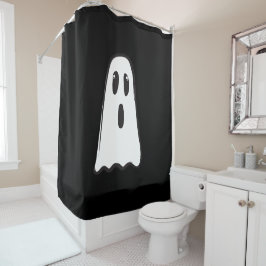 BOE! Schattige Spookachtige Geest Halloween Zwart  Douchegordijn