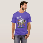 Boe! Schattigee Ghost Riding Mummy T-Rex Halloween T-shirt (Voorkant volledig)