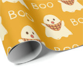 Boe! Schattigee Halloween-spook met driehoekige sj Cadeaupapier (Rol Hoek)