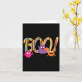 Boe! Schattigee monsters grappig grillige Hallowee Kaart (Gele Bloem)