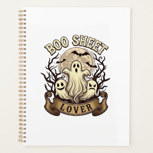 Boe Sheet Geliefde Halloween Geesten Maan Vleermui Planner (Voorkant)