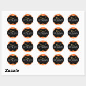 BOE! Sinaasappel & Witte Polka Dot Halloween Favor Ronde Sticker (Vel)