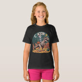 Boe! Skeleton Riding Dinosaur met Snoep T-shirt (Voorkant volledig)