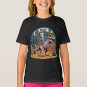 Boe! Skeleton Riding Dinosaur met Snoep T-shirt (Voorkant)