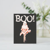 Boe! spookkostuum Halloween Feestdagenkaart (Staand voorkant)