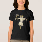 BOE! Spooky en leuke Black Scarecrow Halloween Tri-Blend Shirt (Voorkant)