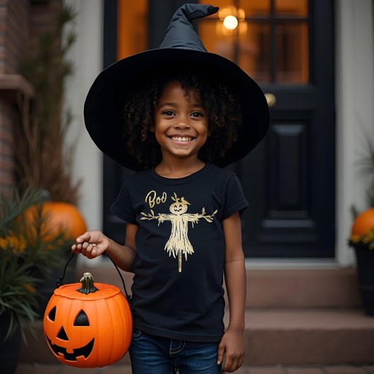 BOE! Spooky en leuke Black Scarecrow Halloween Tri-Blend Shirt