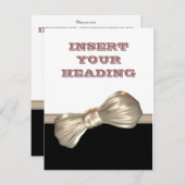 Boe stropdas zwarte witte crème kaart (Voorkant / Achterkant)