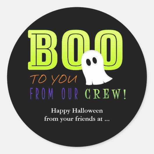 BOE TO YOU VAN ONZE CREW Halloween-Sticker Ronde Sticker (Voorkant)