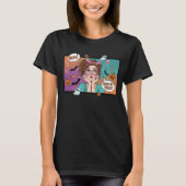 "Boe! Trick or treat!" Comic Panel Halloween T-shi T-shirt (Voorkant)