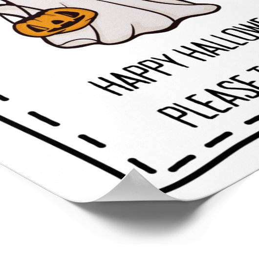 Boe! Trick or treat Snoep kom teken neem 2 Poster (Hoek)