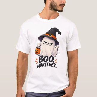 Boe Wat Leuk Chagrijnige Geest Heks Halloween T-shirt