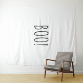 Boe wit spooky minimalistische Halloween achtergro Wandkleed (In Situ (horizontaal))