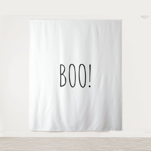 Boe wit spooky minimalistische Halloween achtergro Wandkleed (Voorkant)
