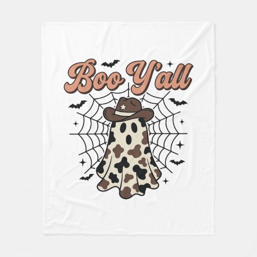 Boe Y'all Westerse Geest Halloween Ontwerp Fleece Deken (Voorkant)