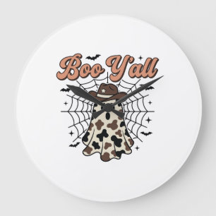 Boe Y'all Westerse Geest Halloween Ontwerp Grote Klok