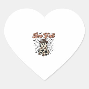 Boe Y'all Westerse Geest Halloween Ontwerp Hart Sticker