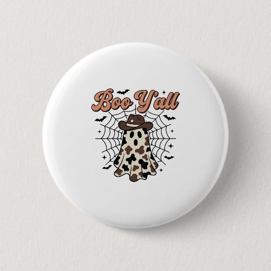 Boe Y'all Westerse Geest Halloween Ontwerp Ronde Button 5,7 Cm (Voorkant)