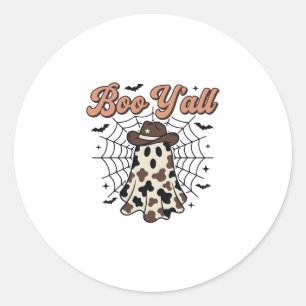Boe Y'all Westerse Geest Halloween Ontwerp Ronde Sticker