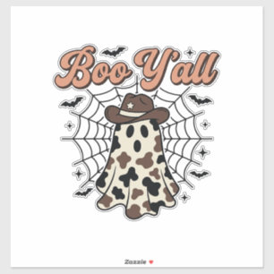 Boe Y'all Westerse Geest Halloween Ontwerp Sticker