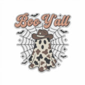 Boe Y'all Westerse Geest Halloween Ontwerp Sticker (Voorkant)