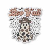 Boe Y'all Westerse Geest Halloween Ontwerp Sticker (Voorkant)