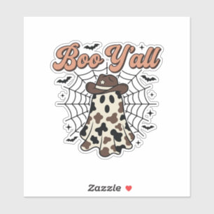 Boe Y'all Westerse Geest Halloween Ontwerp Sticker